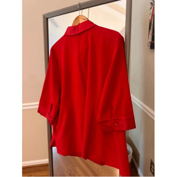 Women's‎ Maggie B Red Blouse 1X Button Down - Picture 4 of 4